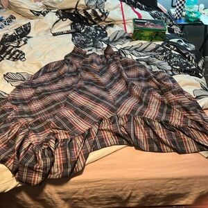 Red black yellow plaid never been worn flowie boho